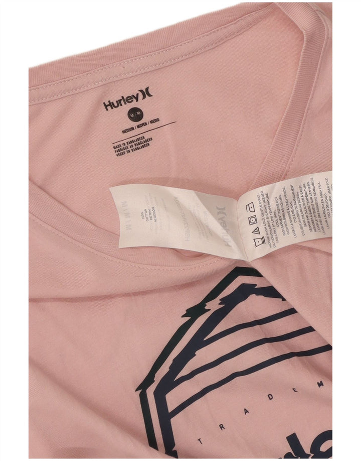 T-shirt grafica da uomo Hurley Top in cotone rosa medio