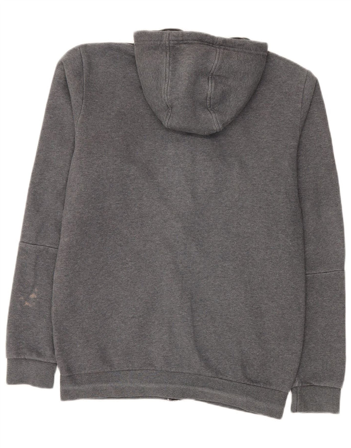 Maglione con cappuccio e zip da uomo ADIDAS in cotone grigio medio