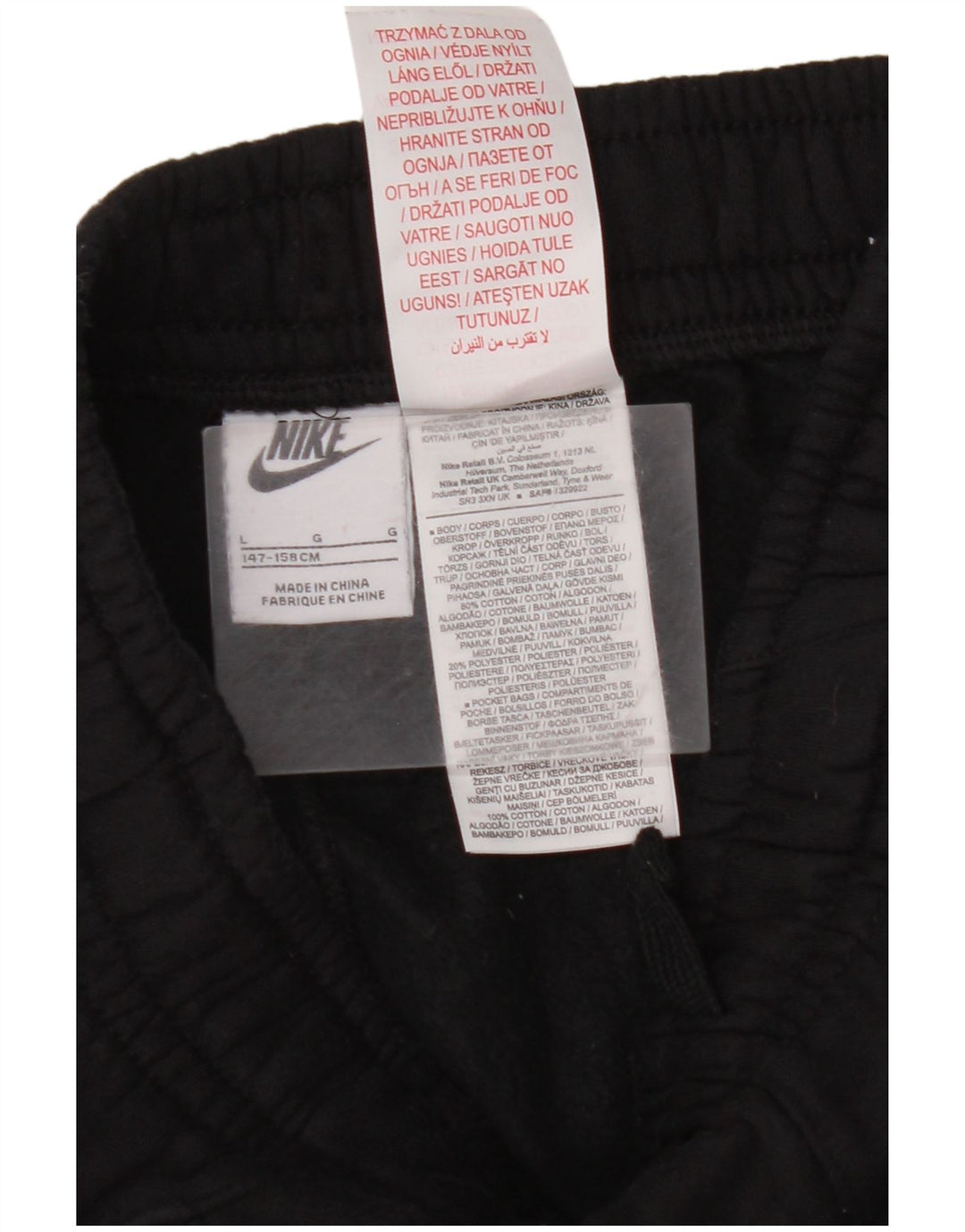 NIKE Pantaloni da tuta con grafica da ragazzo Joggers 12-13 anni Large Nero