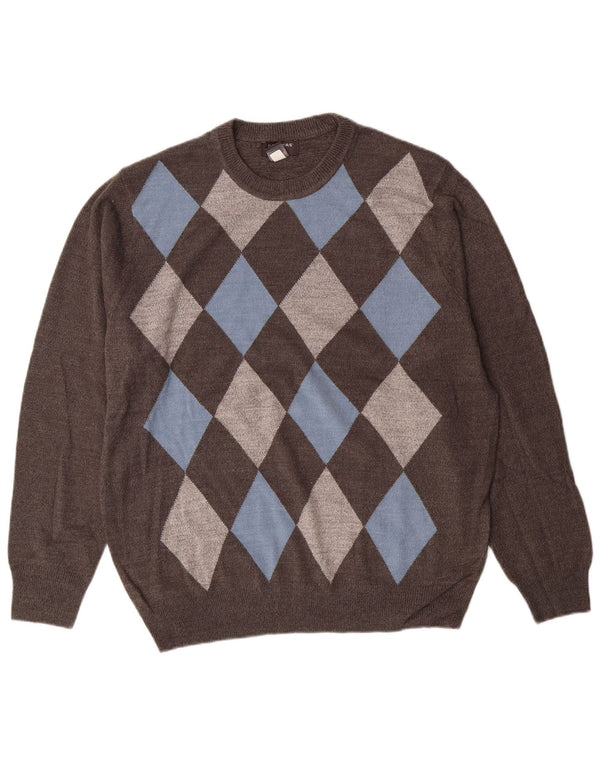 Maglione girocollo da uomo Dockers grande grigio a rombi/acrilico diamante