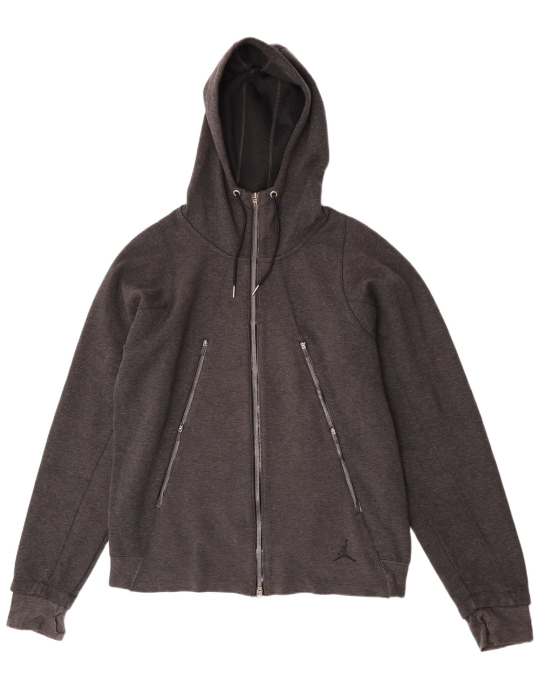 Felpa con cappuccio e zip Jordan da uomo grande in cotone grigio