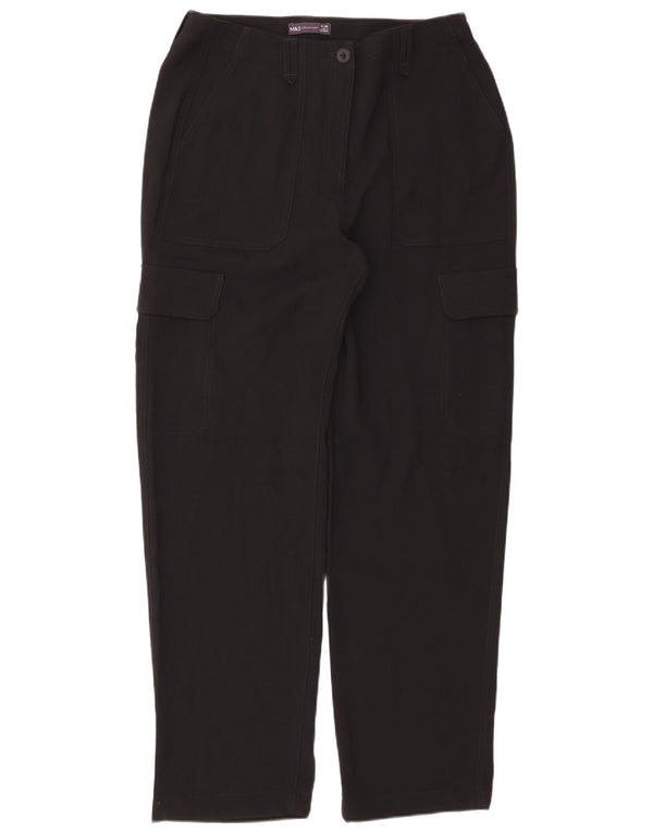 Pantaloni cargo dritti da donna Marks & Spencer UK 14 Large W34 L32 neri