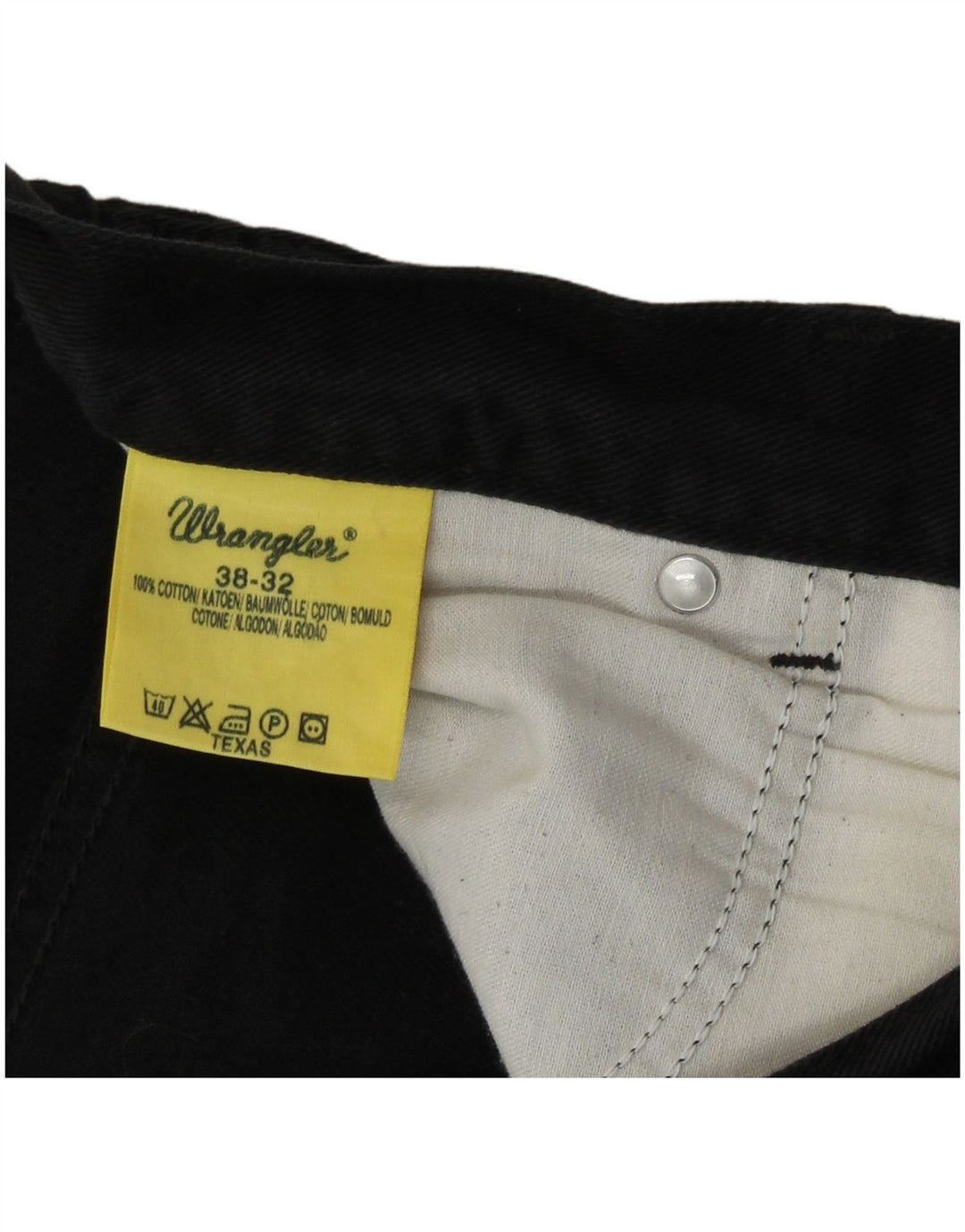 Jeans dritti da uomo Wrangler Texas W38 L32 cotone nero