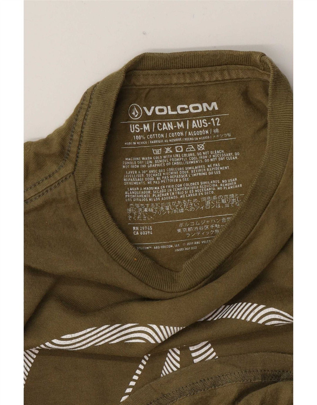 Maglietta grafica per ragazzi di Volcom Top 11-12 anni cotone kaki medio