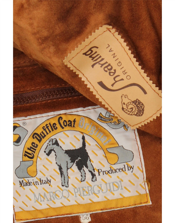 Giacca in shearling vintage da uomo IT 56 3XL Shearling marrone