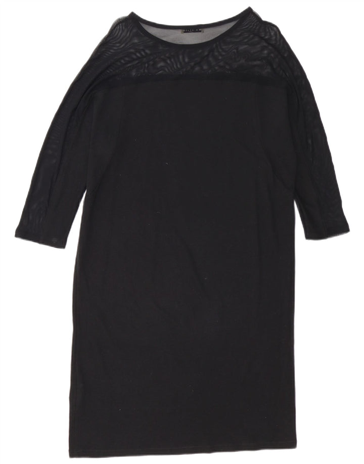 Abito a trapezio a maniche lunghe da donna Whistle UK 8 piccolo cotone nero