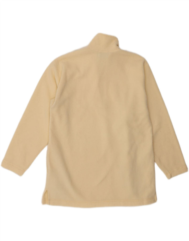 Maglione in pile da uomo con zip e collo VINTAGE medio bianco sporco