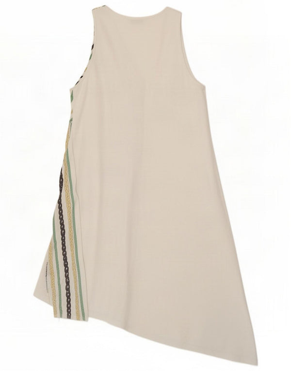 Vestito asimmetrico senza maniche da donna Zara UK 12 Medium White Striped