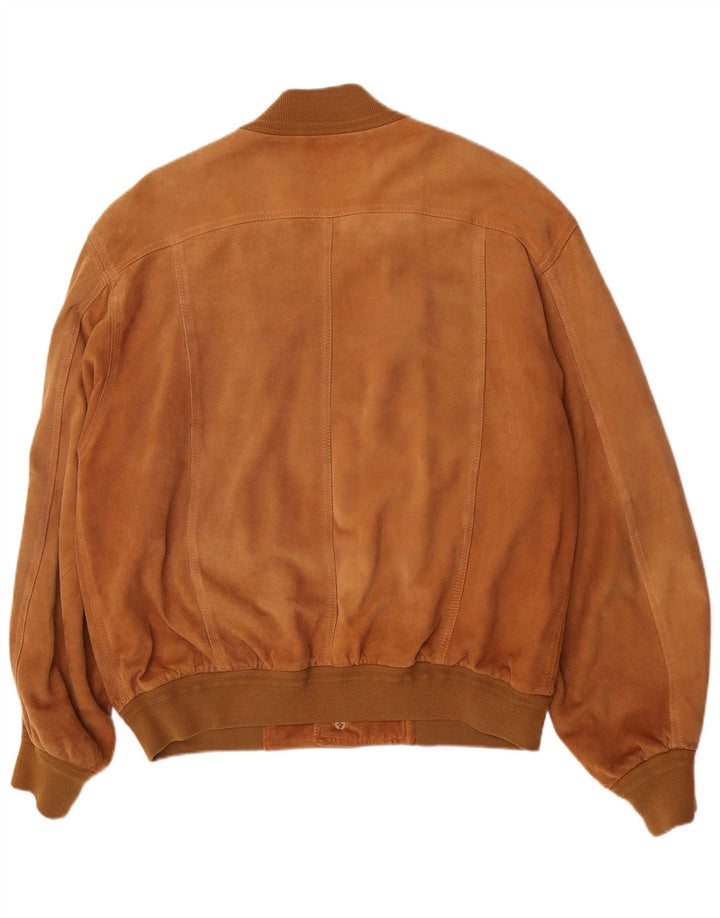 Giubbotto bomber in pelle scamosciata da uomo Lusso IT 52 XL in pelle marrone