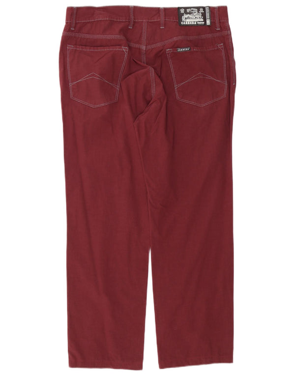 Pantaloni casual dritti da uomo Carrera W34 L28 cotone bordeaux