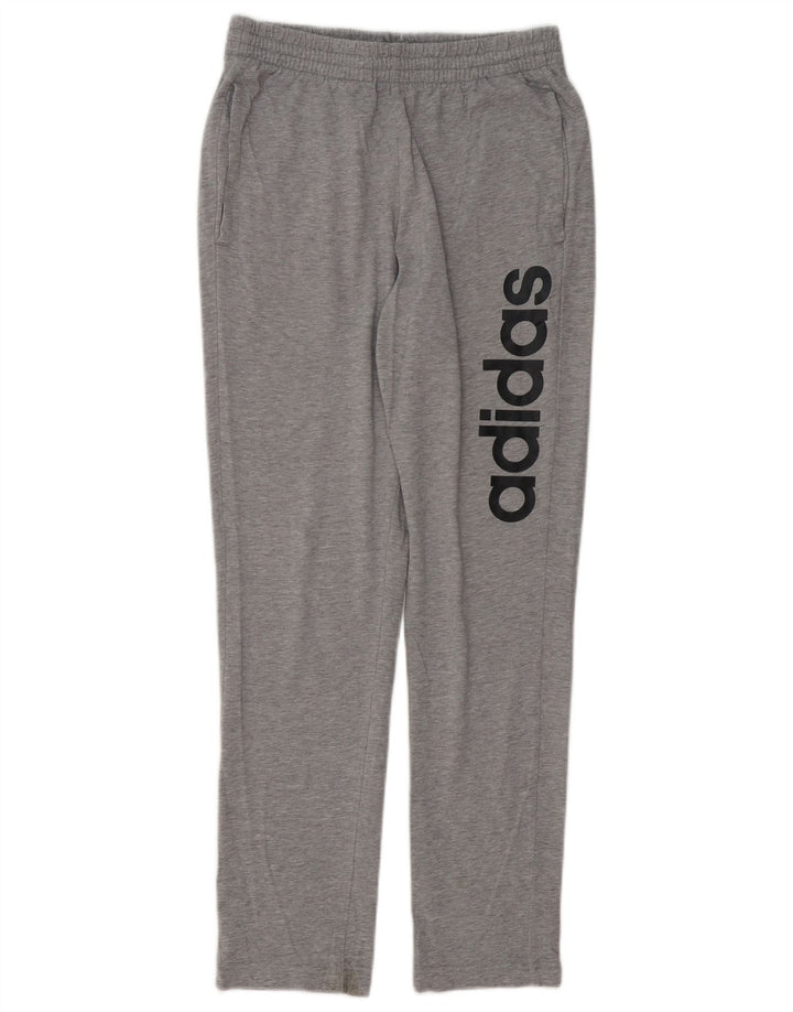Pantaloni da tuta con grafica Adidas da uomo piccoli in cotone chiazzato grigio