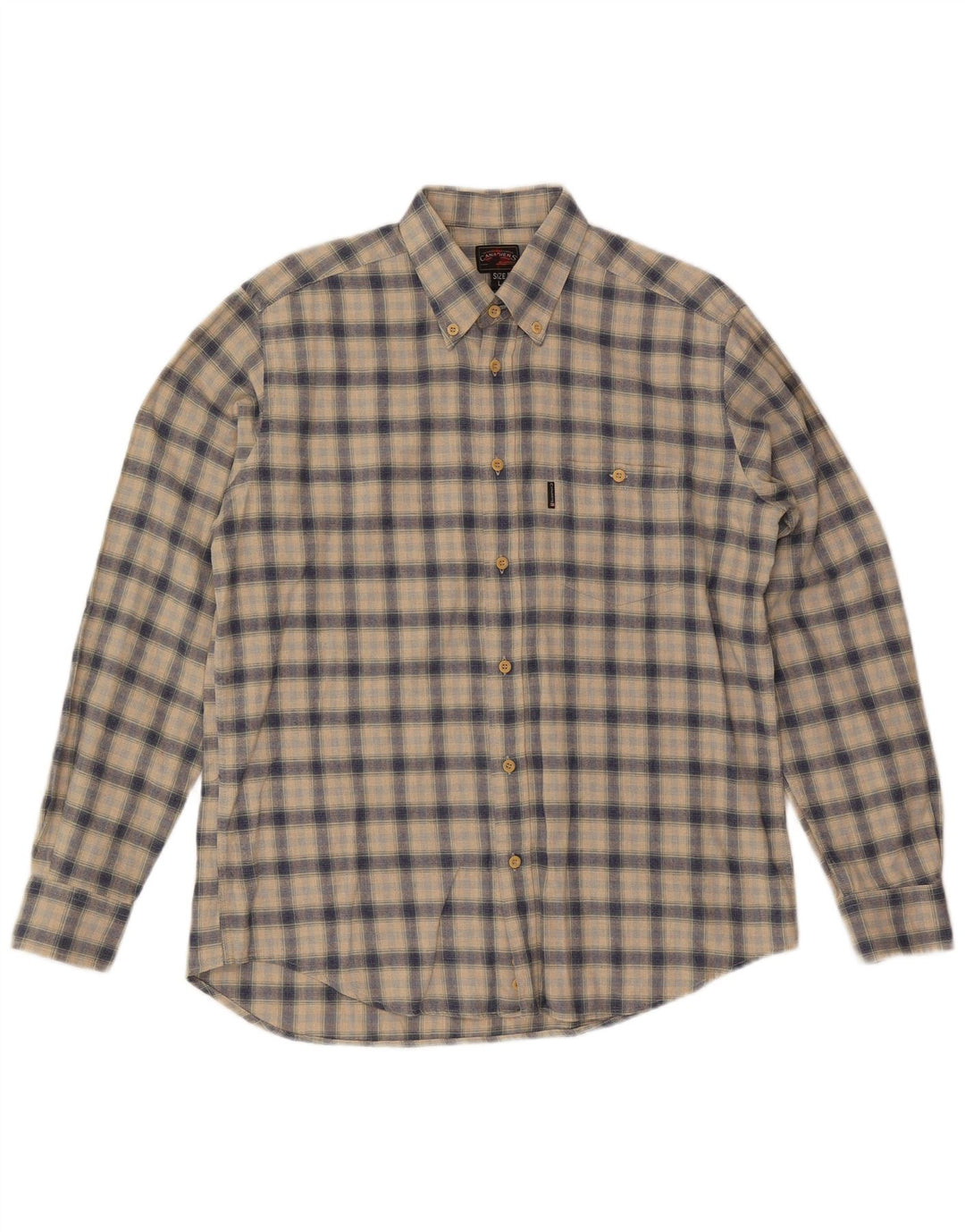 Canadiens Camicia da uomo in flanella a quadri beige grande