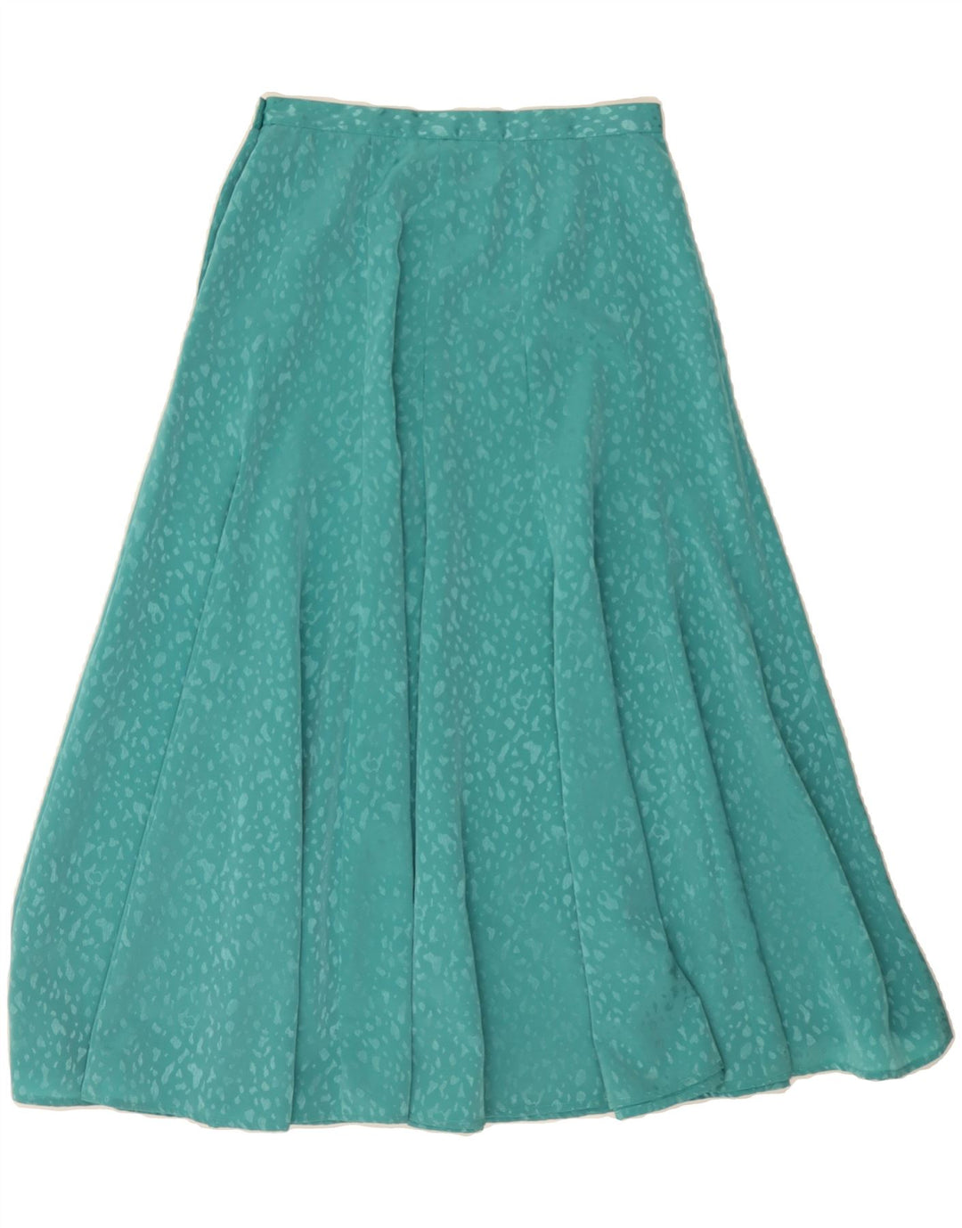 VINTAGE Womens A-Line Skirt UK 12 Medium  Green Spotted Polyester Vintage Vintage and Second-Hand Vintage from Messina Hembry 