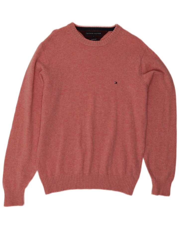 Tommy Hilfiger Uomo Maglione con scollo a barca Maglione in lana d'agnello screziata rosa medio