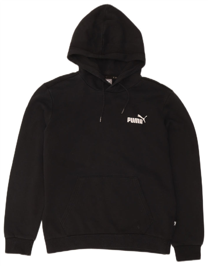Felpa con cappuccio da uomo Puma Small in cotone nero