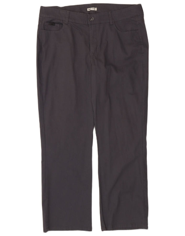 Pantaloni casual dritti da donna Lee US 18 2XL W38 L31 Cotone grigio