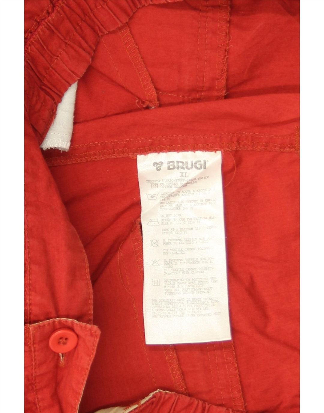 Pantaloncini cargo da uomo Brugi XL W38 in cotone rosso