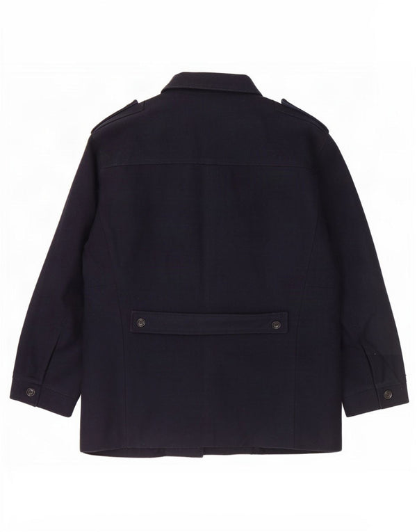 Cappotto militare autografo da uomo Marks & Spencer UK 42 XL blu navy