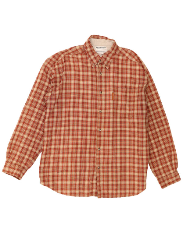 Camicia in flanella da uomo Columbia XL in cotone a quadri arancione