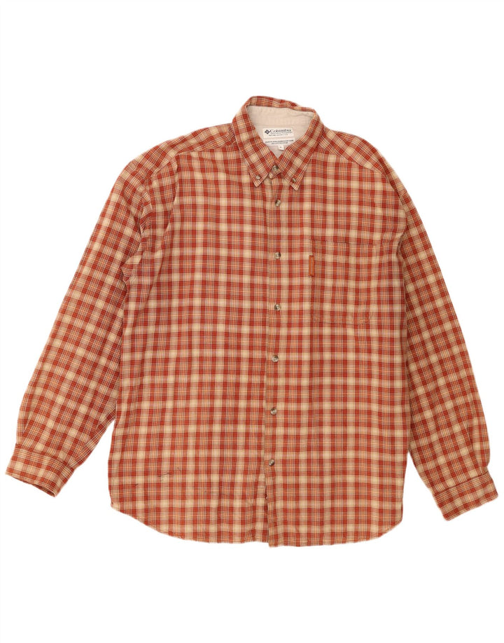 Camicia in flanella da uomo Columbia XL in cotone a quadri arancione