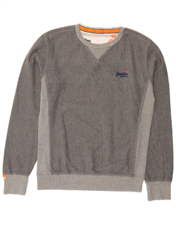 Felpa da uomo Superdry Maglione in poliestere color block grigio medio
