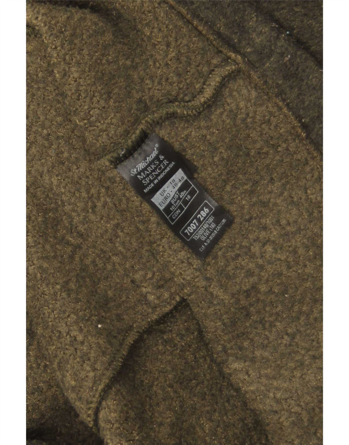 Giacca in pile da donna Marks & Spencer UK 18 XL Poliestere kaki