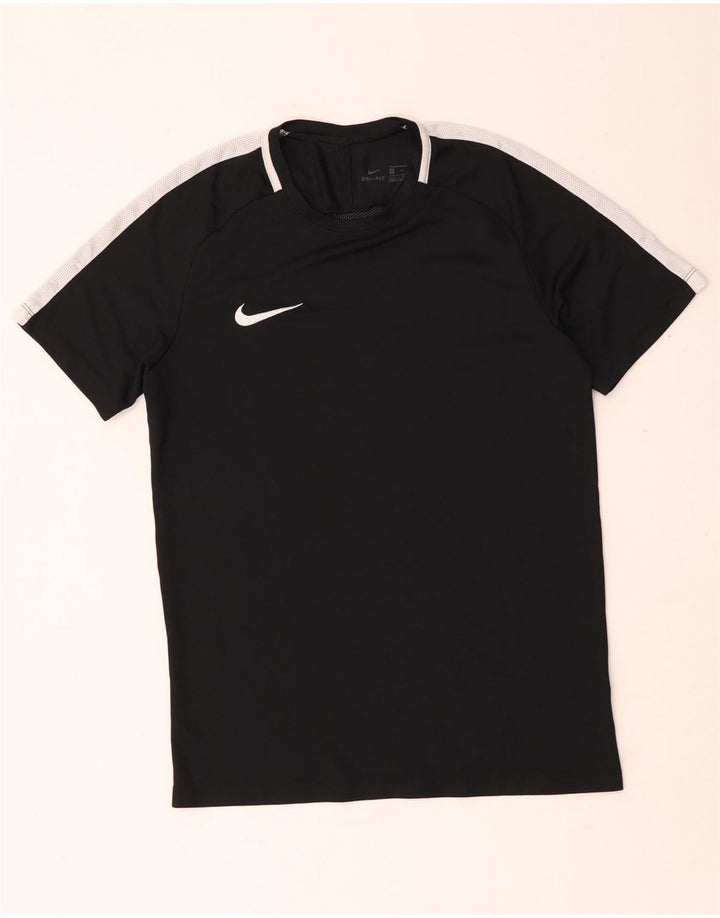 T-shirt Nike da uomo Dri Fit, top in poliestere color block medio nero