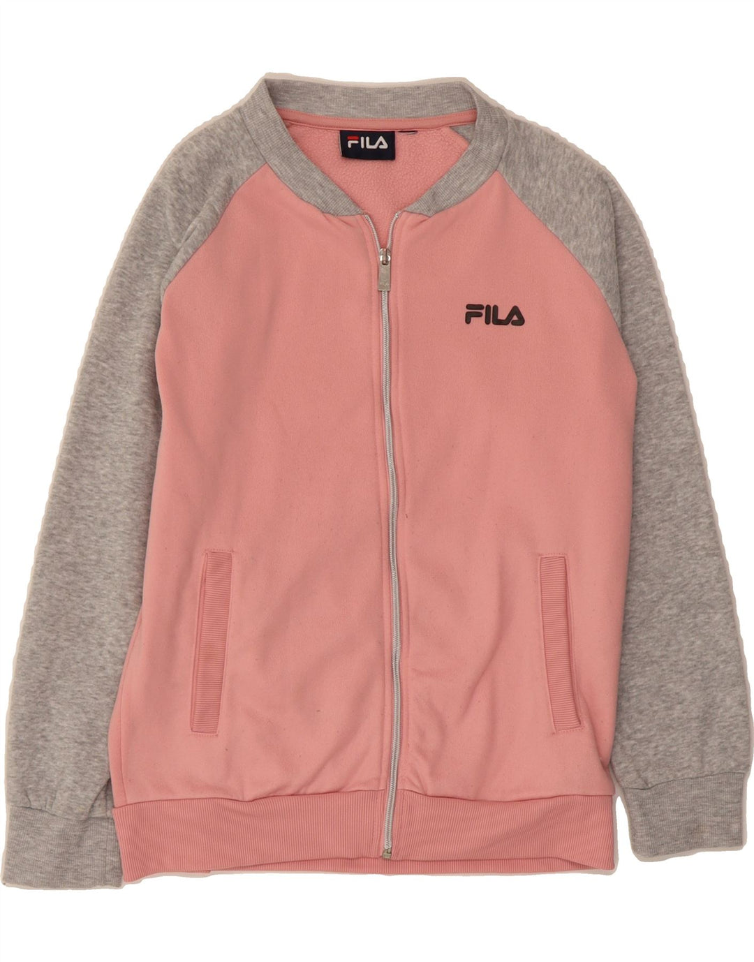 FILA Womens Tracksuit Top Jacket UK 12 Medium Pink Colourblock Polyester Vintage Fila and Second-Hand Fila from Messina Hembry 
