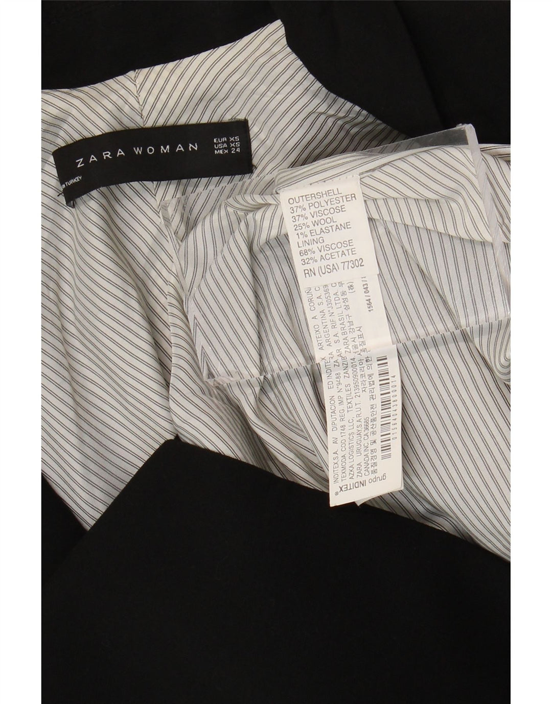 Giacca blazer a 1 bottone da donna Zara UK 6 XS poliestere nero