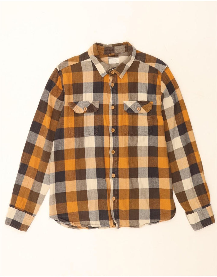 MOUNTAIN WAREHOUSE Camicia da uomo in flanella di cotone a quadri marroni grandi