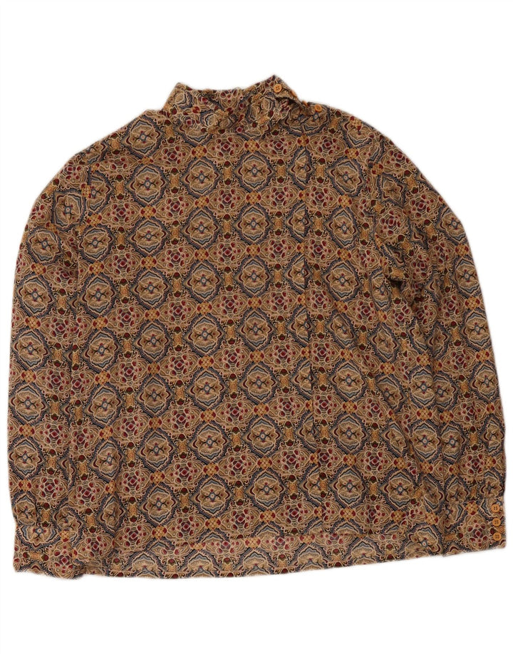 Camicetta vintage da donna con motivo astratto UK 16 grande multicolore