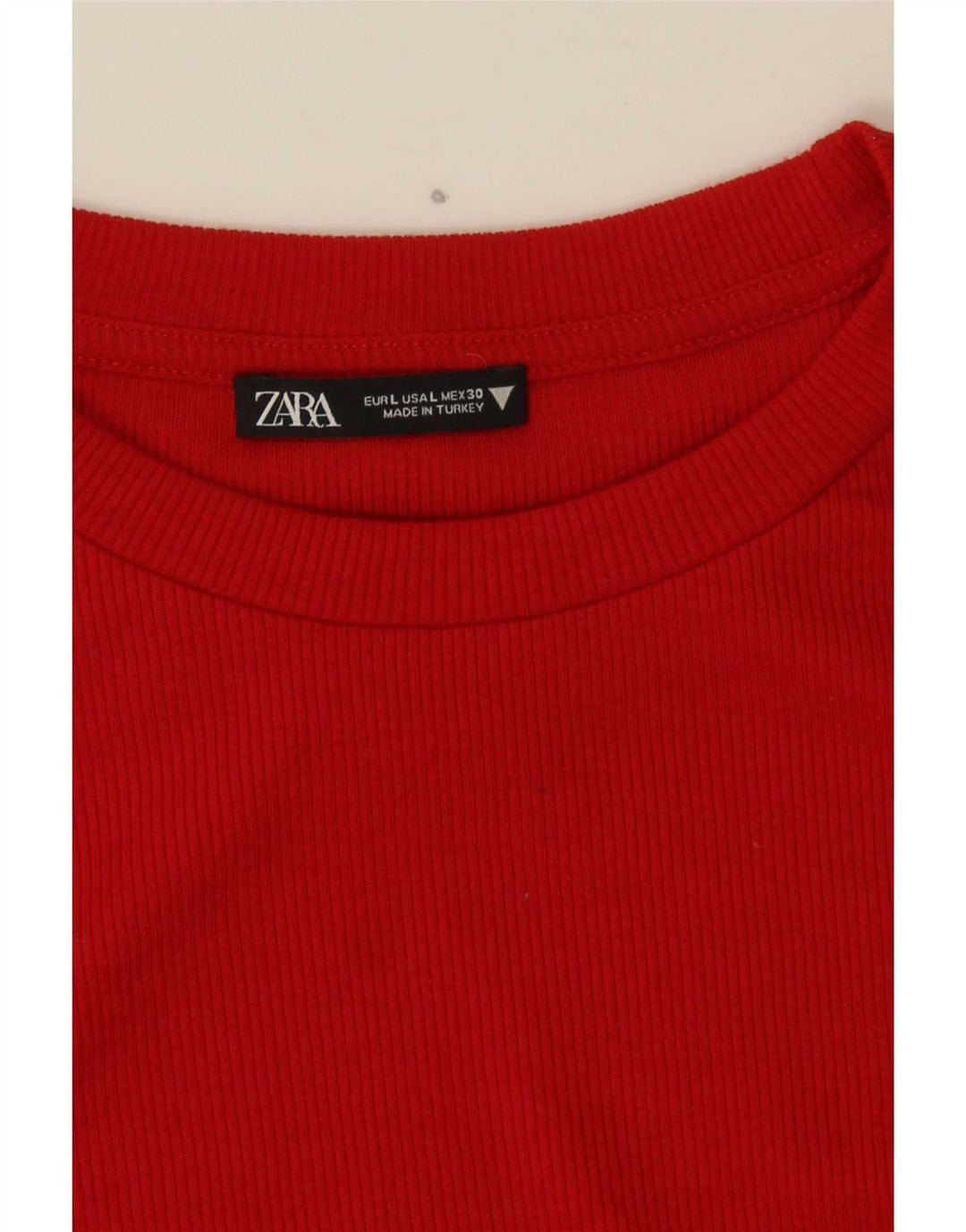 Top corto da donna Zara a maniche lunghe UK 14 grande rosso