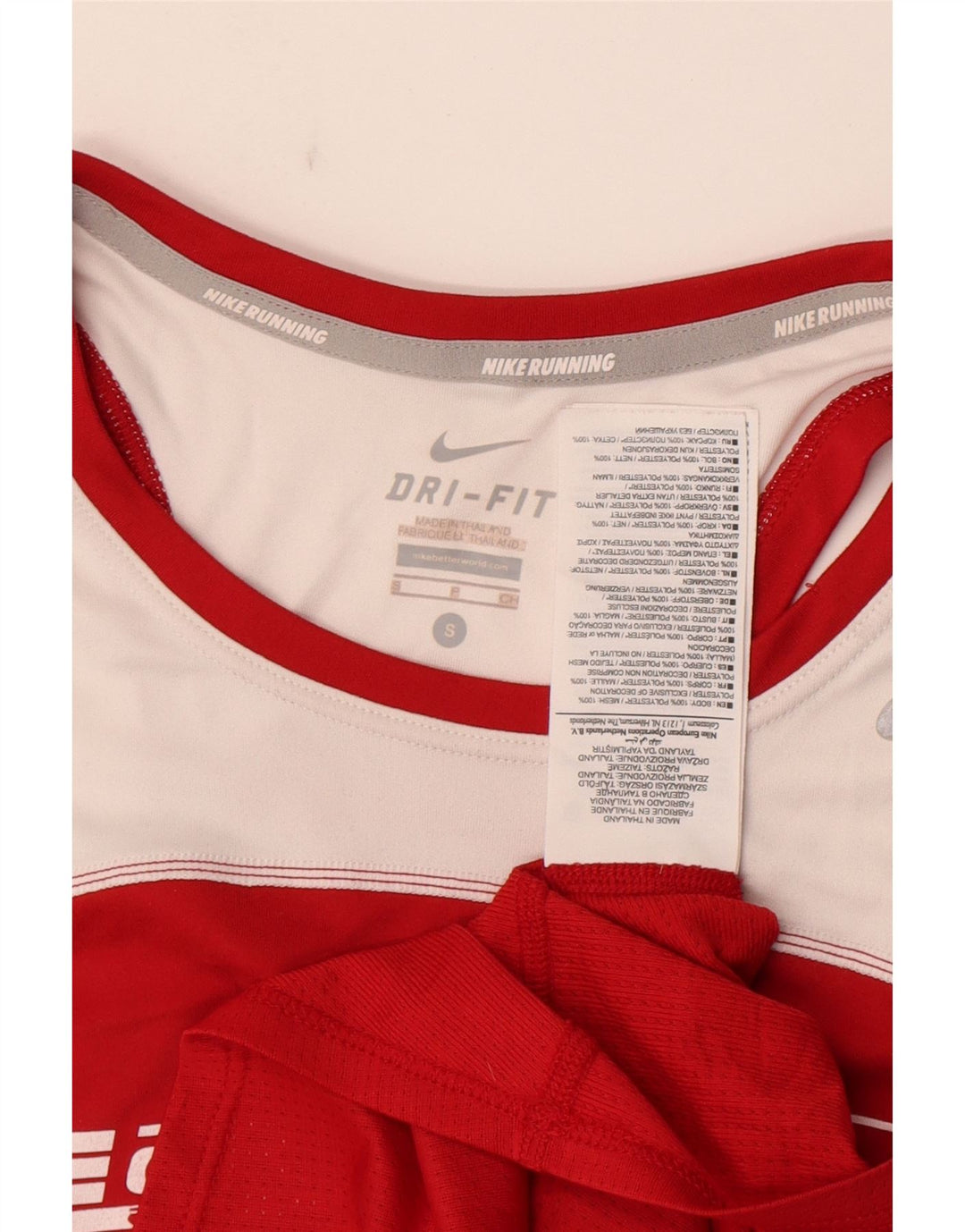 Canotta grafica Nike da donna UK 10 Small Rosso Colourblock in poliestere