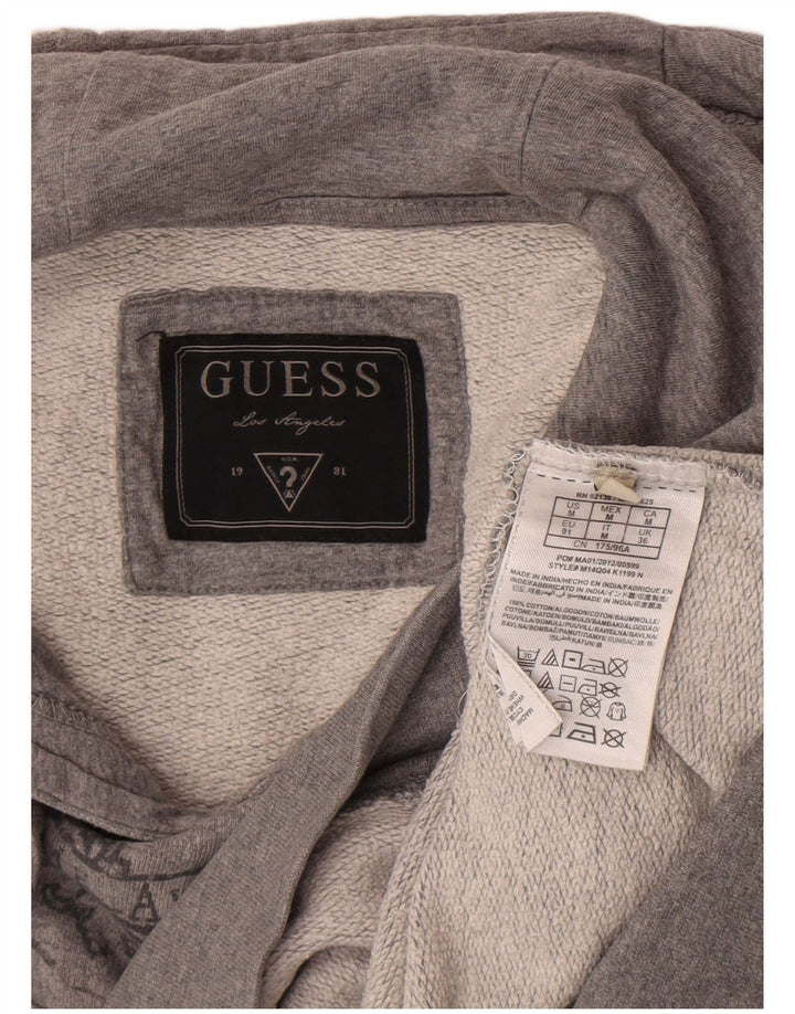 Maglione con cappuccio grafico da uomo Guess in cotone grigio medio