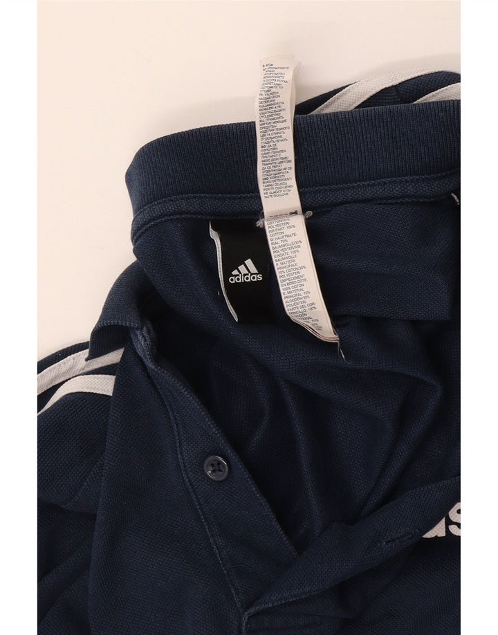 Polo Adidas da uomo grande in cotone blu navy