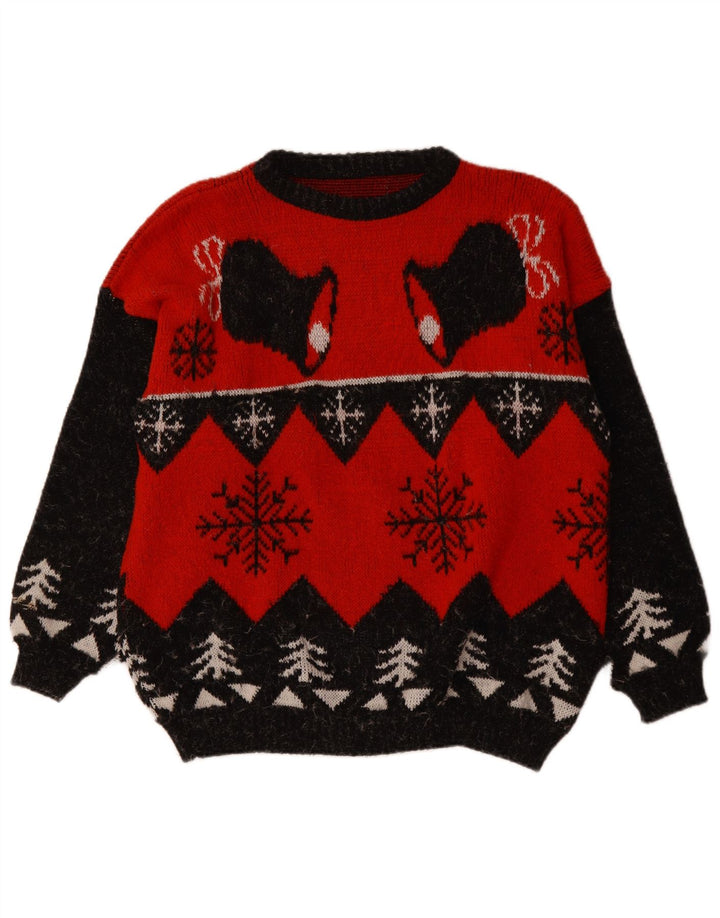 Maglione maglione girocollo da uomo VINTAGE XL rosso Fair Isle
