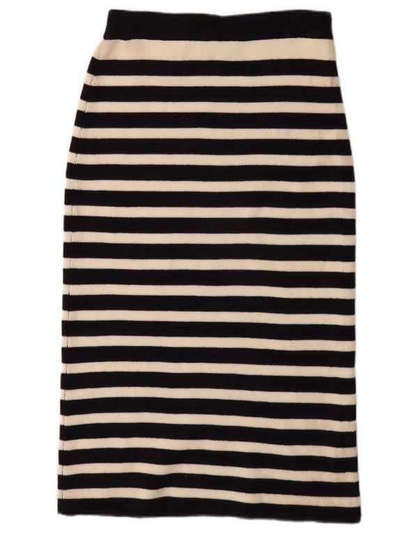 Gonna tubino lavorata a maglia Zara da donna media W30 poliestere a righe nere