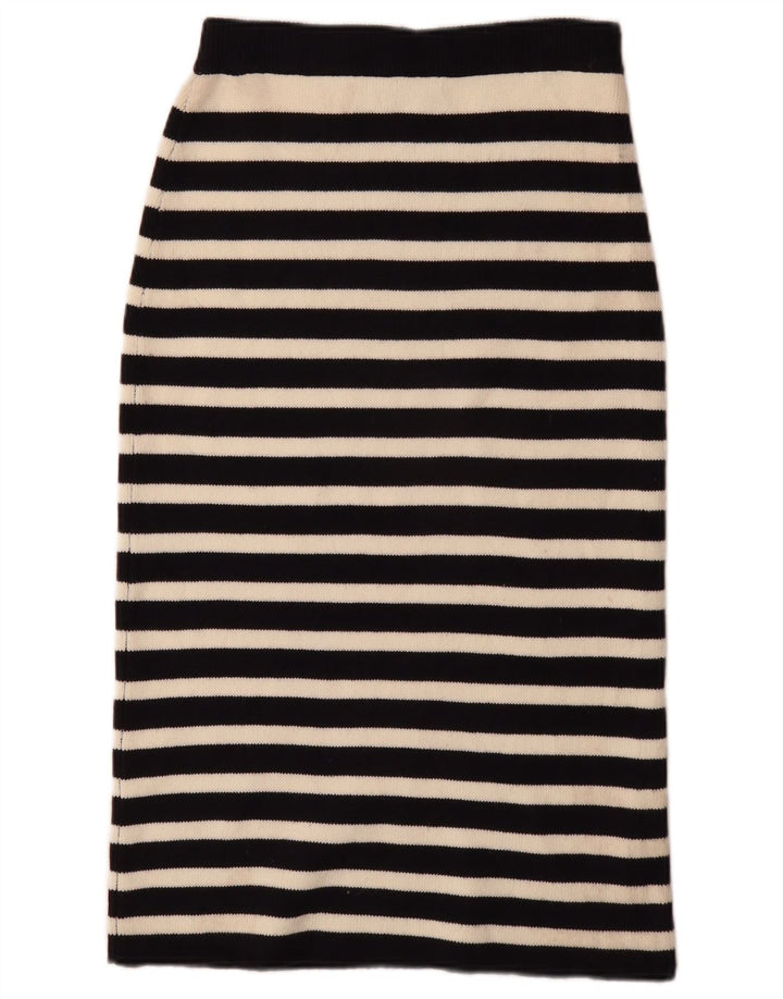 Gonna tubino lavorata a maglia Zara da donna media W30 poliestere a righe nere