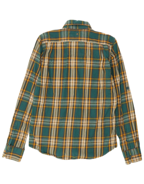 Camicia da uomo in flanella Superdry, cotone a quadri verdi grandi