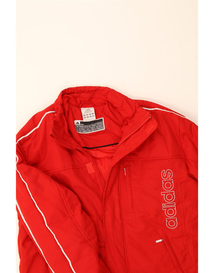 ADIDAS Mens Graphic Windbreaker Jacket UK 36 Small Red Polyester Vintage Adidas and Second-Hand Adidas from Messina Hembry 