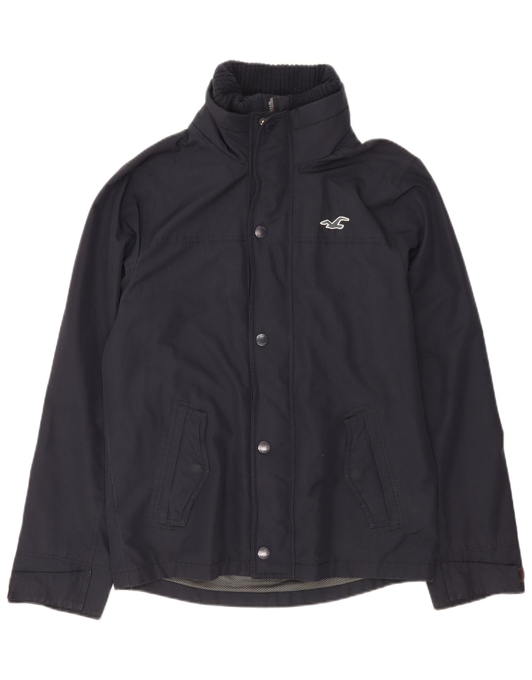 Giacca antipioggia da uomo Hollister UK 40 Large in poliestere blu navy