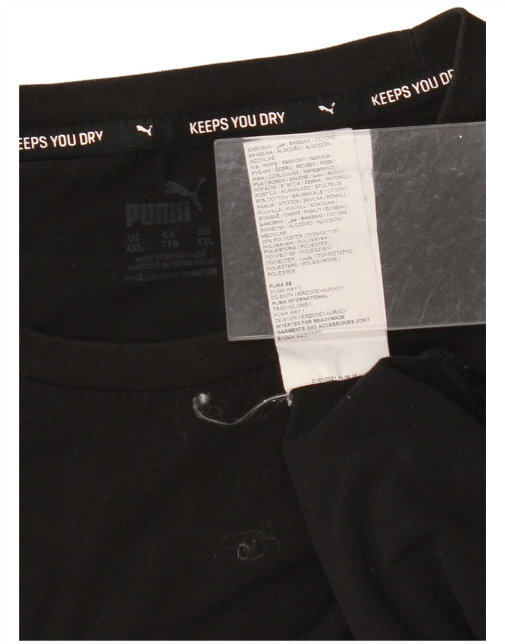 PUMA Mens Graphic T-Shirt Top 2XL Black Cotton