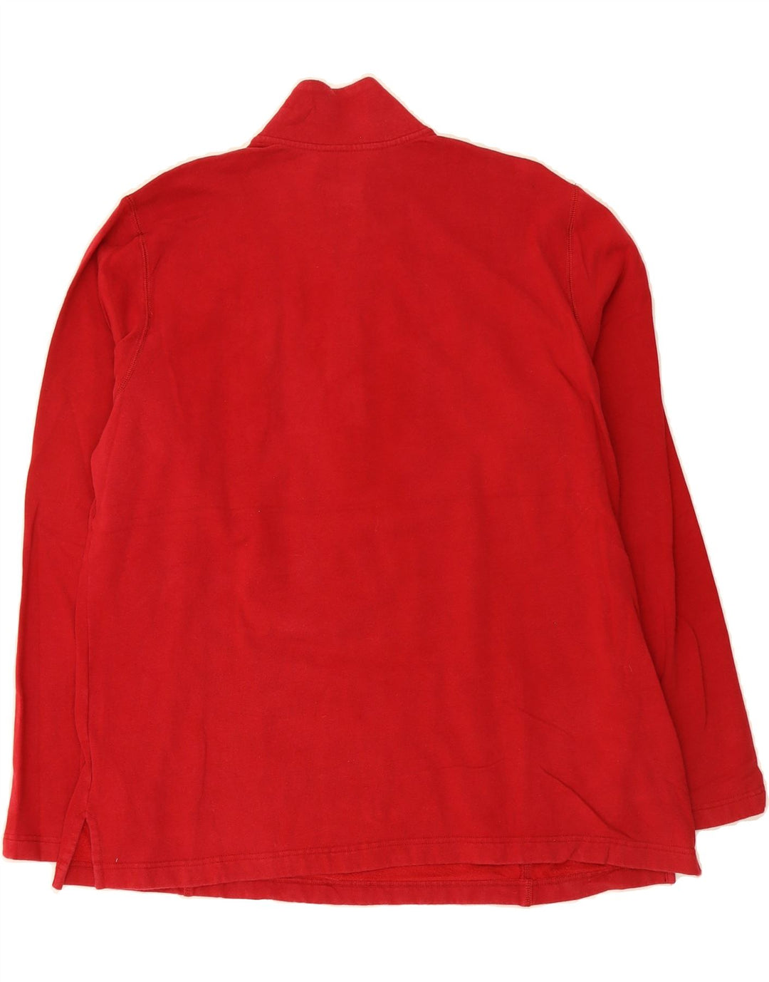 EDDIE BAUER Mens Tall Zip Neck Sweatshirt Jumper 2XL Red Cotton Vintage Eddie Bauer and Second-Hand Eddie Bauer from Messina Hembry 