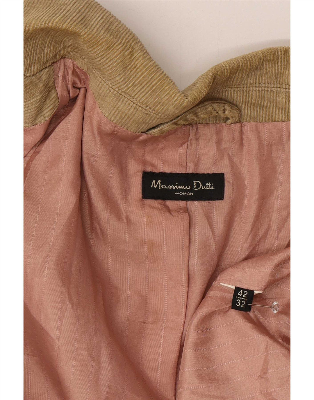 Giacca blazer da donna in velluto a coste a 3 bottoni Massimo Dutti EU 42 Large Marrone