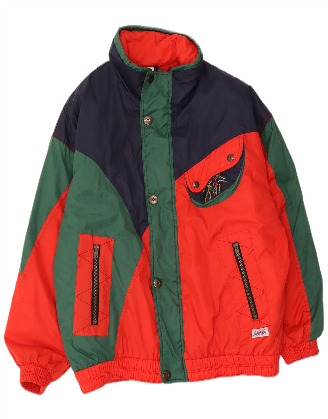 Giacca da sci da uomo Hibernia UK 42 Large Red Colourblock in poliammide