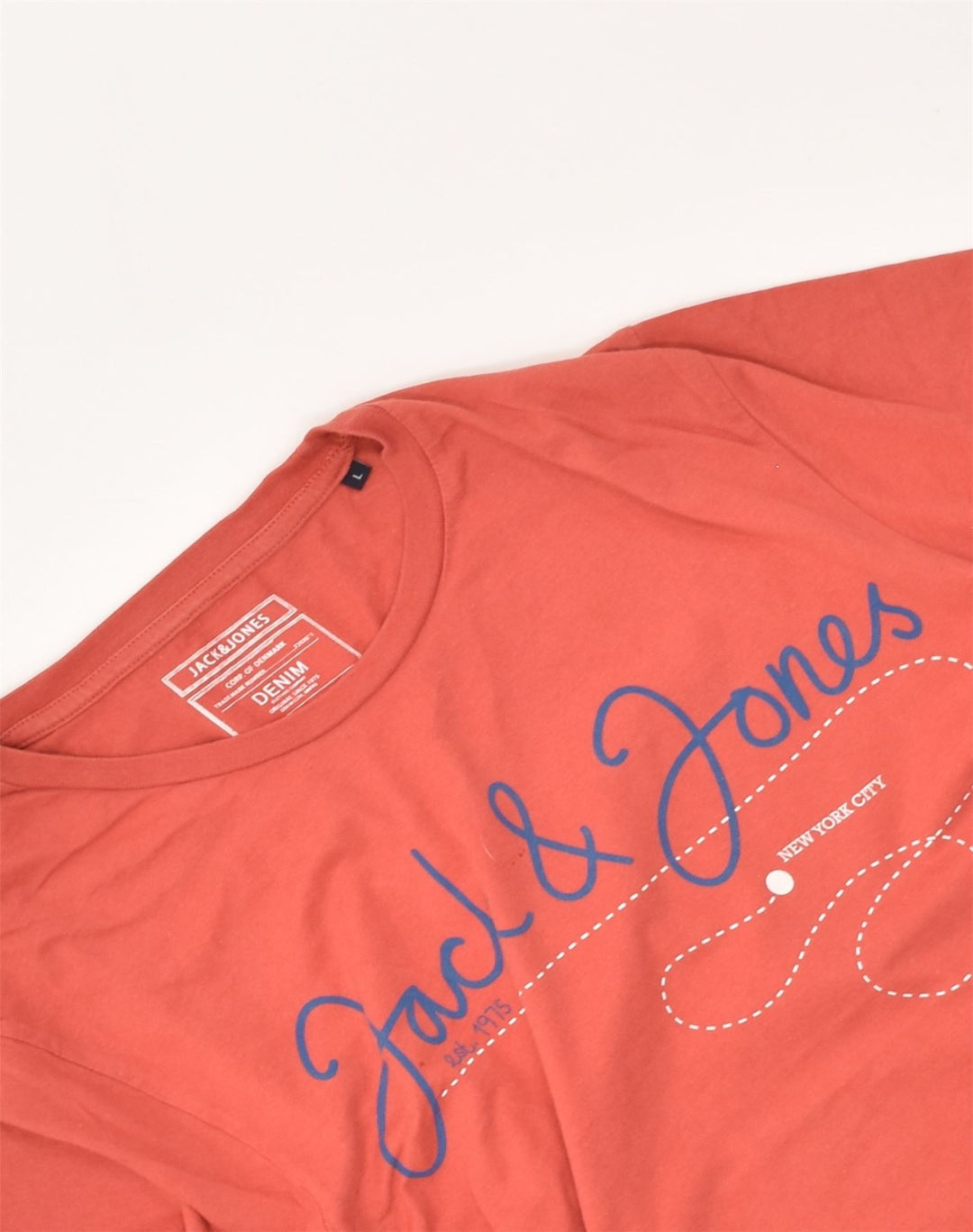 JACK & JONES Mens Graphic T-Shirt Top Large Red Cotton | Vintage Jack & Jones | Thrift | Second-Hand Jack & Jones | Used Clothing | Messina Hembry 