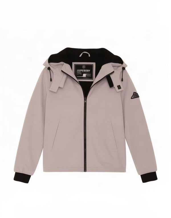 Giacca antipioggia da donna con cappuccio Superdry UK 12 Poliestere grigio medio