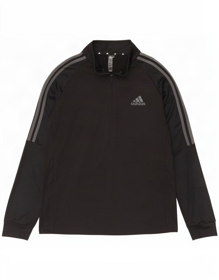 Adidas Uomo Aeroready Zip Neck Pullover Tuta Top Large Nero Poliestere