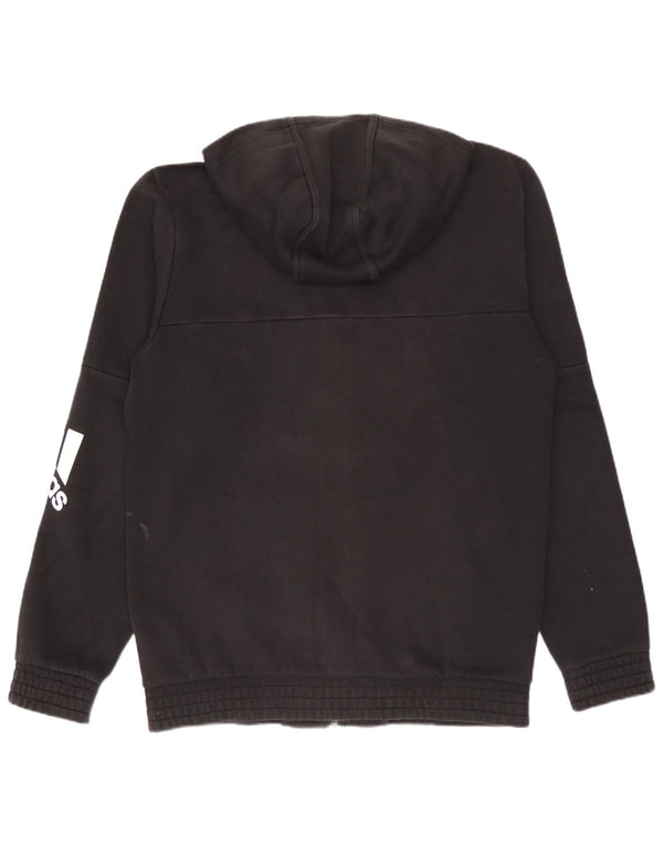 Adidas Mens Graphic Zip Hoodie Sweater Small Black Cotton