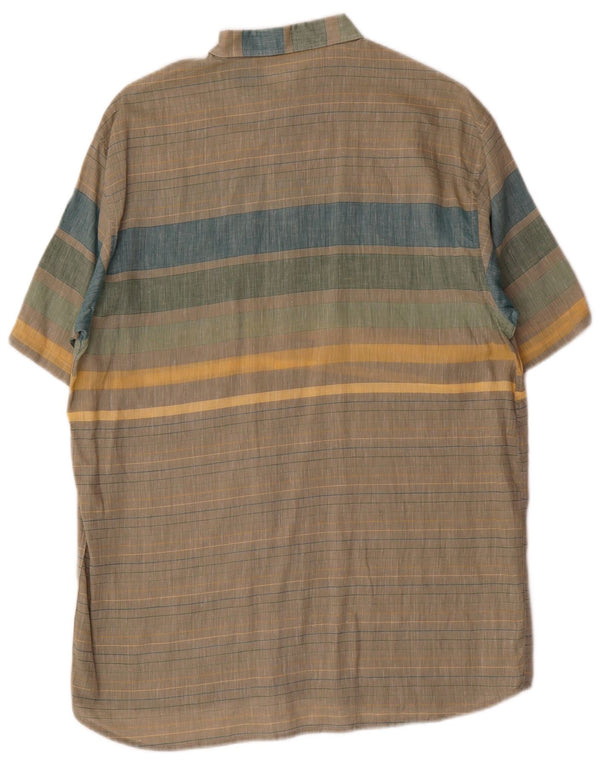 Camicia vintage da uomo a maniche corte taglia 41 16 grandi righe multicolori